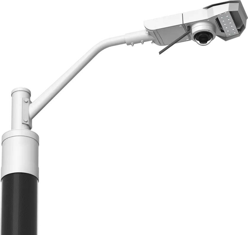EnGoPlanet smart solar street light system detail showing integrated light, monitor and connect modules